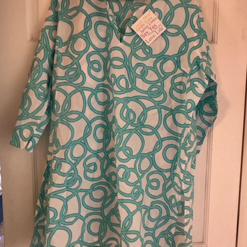 Gretchen Scott Designs Teal Long Sleeve Dress